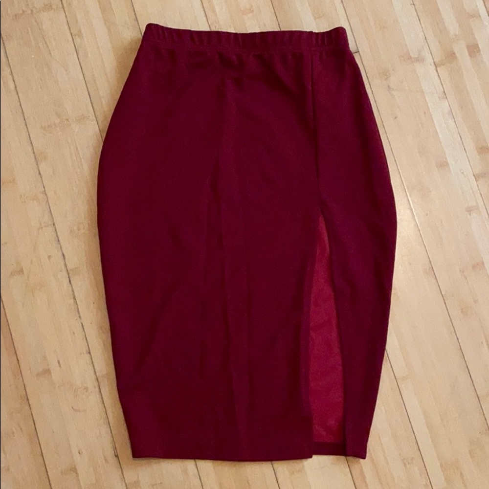 Shein red Pencil skirt with split